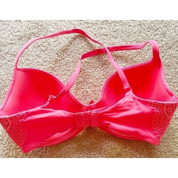 Victorias Secret Very Sexy Pushup Pink Bra 32DDD Lined Demi Underwire Plunge - Picture 5 of 7